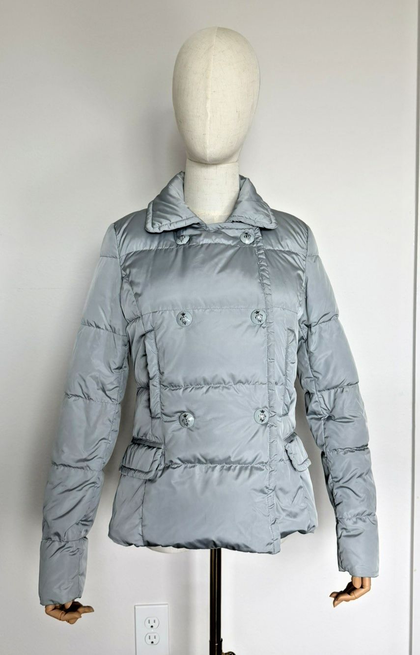 Authentic Emilio Pucci Blue Down Jacket Women's Size 40 Made in Romania/126